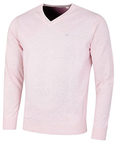 Calvin Klein Pull à col en V en Coton Doux pour Homme - Rose - M