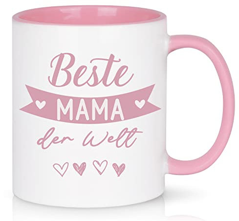 Joymaking Tasse Beste MAMA der Welt, Geschenkidee für MAMA zum Geburtstag, Muttertag, Weihnachtsgeschenke für Mama, Muttertagsgeschenk Kaffeetasse, 320ml Rosa