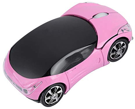 Bluetooth Mouse Car, 2.4G Wireless Mouse Optical Wireless Novelty Rec PC/Tablet Gaming Office Reless Rechargeable Souris 1600DPI for Mac/ME/Windows (Pink)