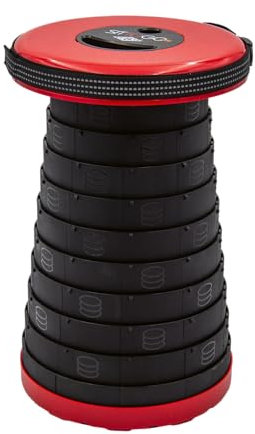 WEDO SITTOGO®NXT by Teleskophocker Camping-Hocker TÜV & GS geprüft | verbesserte zweite Generation Gewicht 1,27 kg Tragkraft 150 kg Farbe rot