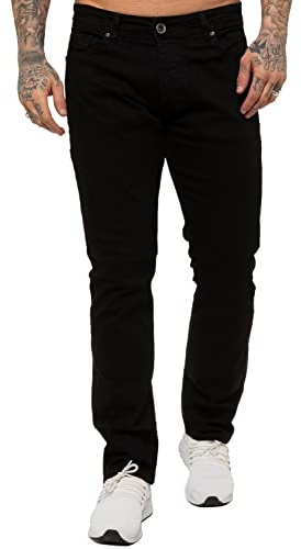 989Zé ENZO Mens Stretch Straight Leg Regular Fit Classic Denim Jeans All Waist Sizes
