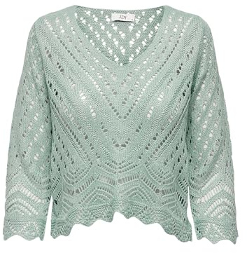 JdY Damen Jdynew Sun 3/4 Cropped KNT Noos Strickpullover, Jadeite, L EU