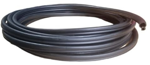 UPVC Rubber Window and Door Seal, Draught proofing excluder, 12 Meters, Black.
