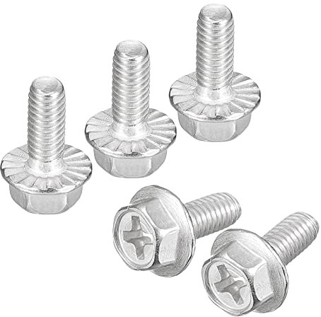 sourcing map 30 Stück Kreuzschlitz Sechskant Flansch Bolzen M4x10mm 304 Edelstahl Sechskant Kopf Maschinen Bolzen