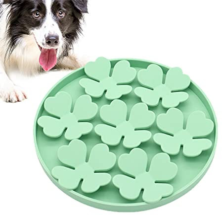 pologmase Dog Slow Feeder - Bol à Alimentation Lente au Beurre d'arachi- Puzzle Feeder avec Ventouse, Fleurs surélevées pour Yaourt à l'eau, Aliments humides ou secs, soulagement
