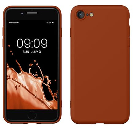 kwmobile Handyhülle für iPhone SE 2022 Hülle/iPhone SE 2020 / iPhone 8 / iPhone 7, für iPhone SE Hülle - Schutzhülle für kabelloses Laden - Case in Rusty Orange