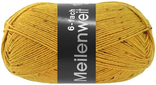 LANA GROSSA Meilenweit 6-fach 150 | 6-fädiger Sockenklassiker, waschmaschinenfest | Handstrickgarn 80% Schurwolle & 20% Polyamid | 150g Wolle zum Stricken & Häkeln | 390m Garn FB9251