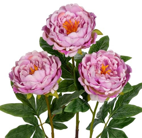 61cm künstliche Pfingstrose Blumen, 3 Stück Fake Pfingstrose Blumen Flieder, Faux Pfingstrose Dekoration für Haus, Büro, Hochzeit, Party Dekoration, Blumenarrangement, Tischaufsteller