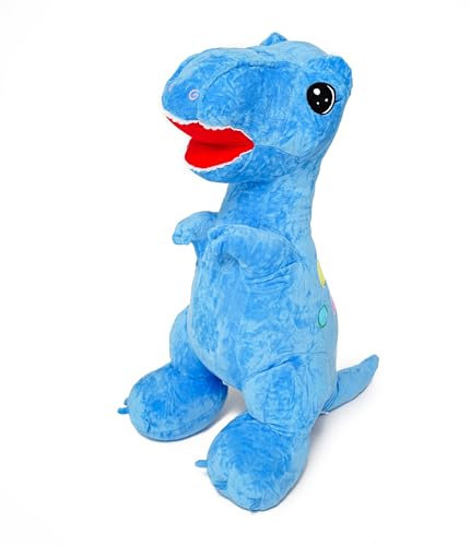 Gustaw Dino EDI Kuscheltier Groß XXL, Dinosaurier Gross Plüschtier Spielzeug Stofftier Plüschtier Dekoration, Kinder, XXL Dino EDI Tyrannosaurus Plüschsaurier (blau, 110cm)