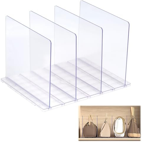 Dadabig Acryl Schrankregaltrenner, Abnehmbarer und Verstellbarer Transparent Regaltrenner Schubladen Trenner Schrank Organizer für Schränke Büro Schuhe Bücher