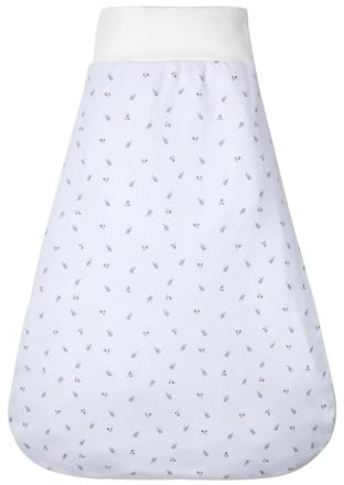Lictin Baby Schlupfsack 0.5 TOG mit elastischem Bund, schlafsack baby aus Baumwolle, Strampelsack Sommer für baby, Strampelsack Baby 0-6 Monate, Sommerschlafsack Baby Weiße Pflanze