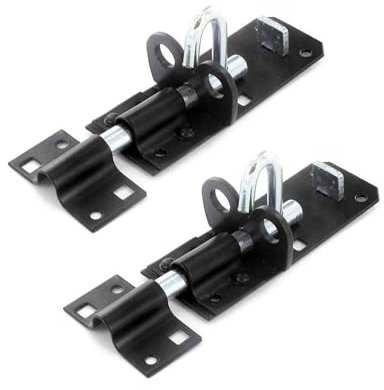 Primes DIY Brenton Strong Sliding Lockable Padbolt(4) Ideal for use with Shed Doors, Gates and Outhouse Doors (100mm, Black) 2 Pieces, Secure Your Garden Gates, Fences, and shed Doors