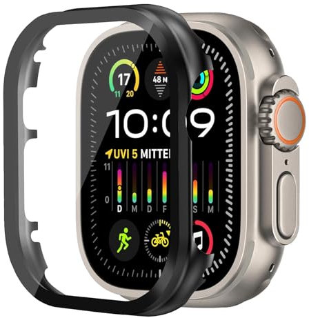 BIRDTOBR Cover Compatibilità con Apple Watch Ultra 2/ Ultra con Vetro Temperato, Custodia PC Rigida Protezione Totale Protettiva Custodia Per iWatch Ultra 2/ Ultra
