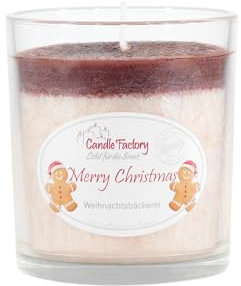 Candle Factory Party Light Duftkerzen aus pflanzlichem Stearin im Whiskey Glas, ca. 30h Brennzeit, Duft: Merry Christmas