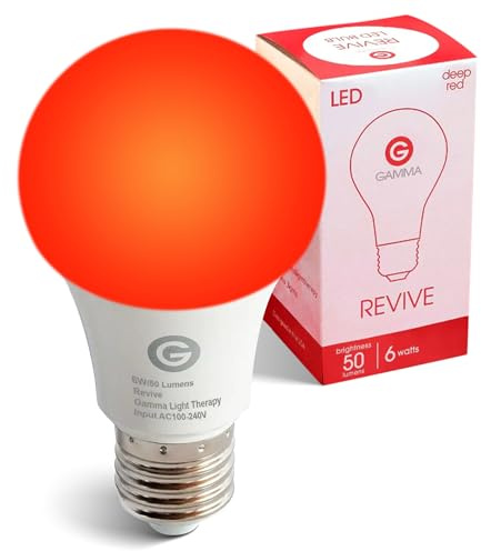 Revive - 670nm Red Light Bulb by Gamma - Sleep Therapy - Melatonin Promoting Natural Sleep Aid