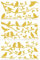 GLOBLELAND 3 Stück Goldene Vögel Und Zweige Silhouette Möbel Transfer 6x12 Zoll Rub On Transfer Selbstklebende Wandkunst Aufkleber Für Schlafzimmer Wohnzimmer Schreibtisch Tischdekoration