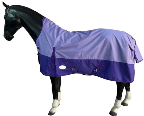 Equitack 600D Regendecke Pferd, 135cm | 0g Regular Fliegendecke Pferd 2-in-1 | wasserdichte Outdoordecke Pferd | Lavender/Plum