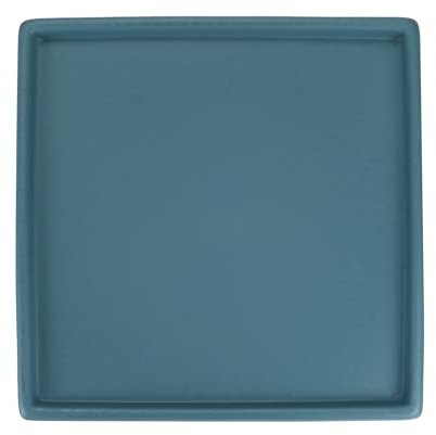 M METERXITY Ceramic Plant Saucer, 8 Inch Plant Water Catcher Tray, Plant Pot Saucers for Indoor/Outdoor Plants/Flower Drainage Drip Water Tray [Square Dark Blue]