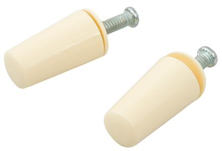 IdeaGenesis - Pack 12 Topes Persiana de 40mm para Persianas Enrollables. Fabricados en PVC Marfil. Incluye todo lo necesario para su montaje, Arandelas y Tornillos. (12, Marfil 40mm)