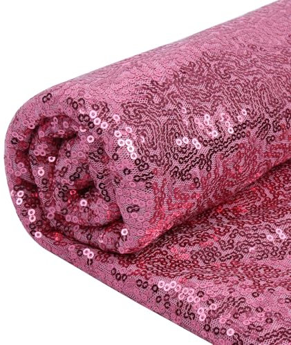 YIEMI Tessuto di paillettes, tessuto di paillettes per abbigliamento alla moda, decorazione di giocattoli, tovaglia di paillettes e fai da te ecc. (1 iarda, rosa)