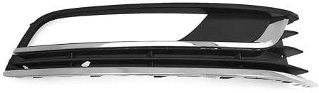EDA PREMIUM auto Stoßstangengitter Rechts 3AA854662A9B9 passend für VW PASSAT B7 EURO TYPE 2011-2014 Comfortline, mit Loch für Nebelscheinwerfer, mit zwei Chromstreifen