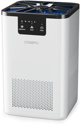 CONOPU Air Purifier For Bedroom, 3-Stage Filtration, Air Purifier for Home with Aromatherapy Function, Air Cleaner with Sleep Mode, Air Filter For Pet Pollen Dander Dust, Night Light