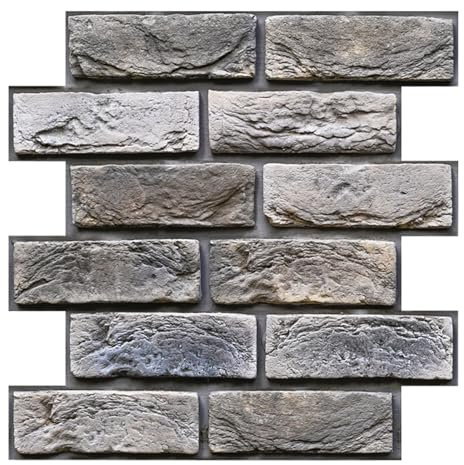 3D Peel and Stick Wallpaper, Foam Brick Wall Panel,Self Adhesive Wallpaper PVC for Living Room Bedroom Kitchen Wall Decoration 30 x 30cm(10pcs/Pack) (Grey)