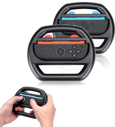Hounyoln Lot de 2 poignées de volant pour manette Switch 2 JoyCons - Accessoires JoyCons (noir)