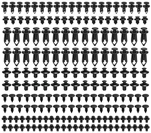 TFixol Clip di fissaggio per auto in plastica, 190 pezzi, 6 misure, rivetti per auto