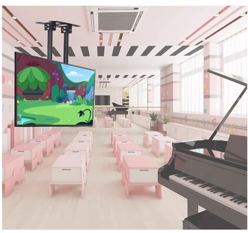 asdchZen Adjustable Tilt TV Ceiling Mount - Universal TV Ceiling Mount - Fits 55-100 Inch LED Flat Screens,3°/-20° Angle Adjustment Double Rod TV Hanging Mount,Max. VESA 900 X 400mm,One Color,1m,2.6m