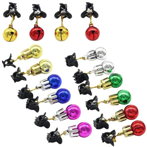 TOPBATHY 16piezas Clip para Decoración De Árbol De Navidad Campanas y Adornos para Barba para Adornar El Árbol De Navidad Celebraciones Festivas