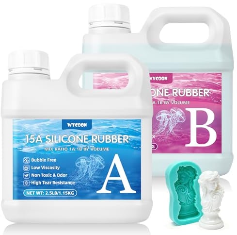 Gomma siliconica liquida per stampi - 15 Shore A, non tossica a cura rapida (1:1), per la realizzazione di stampi per resina epossidica, candele, gesso e fai da te (Verde Giada, 2.3kg)