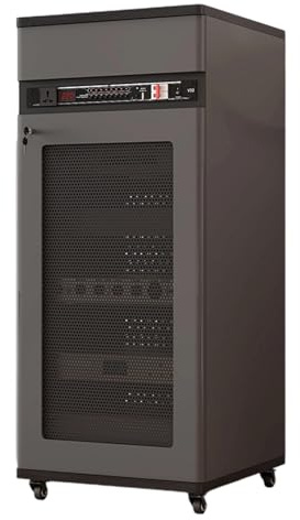 ZUGIATP Audio Rack Cabinet Audio Cabinet Av Media Stand Component Storage And Collection Display For Bedroom Living Room For CD DVD Player Game Console TV Box(Grey,52 * 55 * 126cm/20 * 21 * 49in)