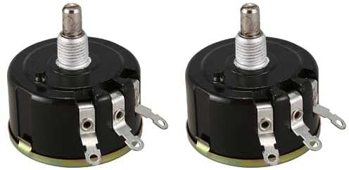 Masslla 2X Wx050 10K Ohm 5W 6Mm Rundwellendreh Draht Gewickelt Potentiometer Schwarz + Silber