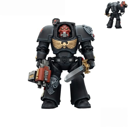 JOYTOY Warhammer 40.000 Black Templars Terminator 1 with Power Sword and Storm Bolter Hochdetaillierte Gelenkfigur Actionfigur – Sammlerstück Geburtstage!