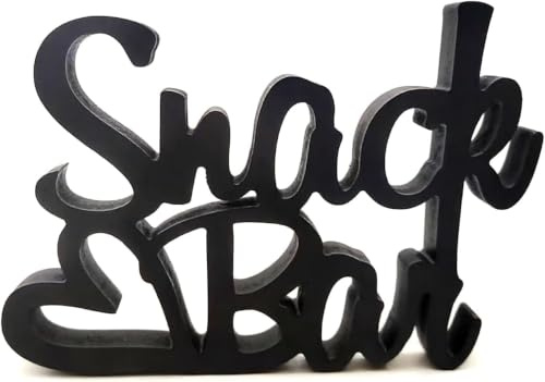 Deko Snackbar Hochzeit Snack Bar Stehtischschild Holztischdekoration Schwarz Candy bar Tischfreistehendes Schild Hochzeitsdekoration