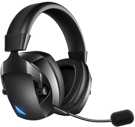 XUMIUZIY Kabelloses 2,4 GHz Gaming Headset für PC, PS 5/4, Bluetooth 5. Gaming Kopfhörer mit Geräuschunterdrückendem Mikrofon, RGB Licht, 50 mm Treiber, 7.1 Surround Sound, 3, m (Black)
