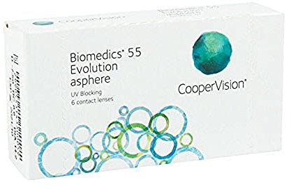BIOMEDICS EVOLUTION CooperVision Biomedics 55 Evolution Monatslinsen weich, 6 Stück / BC 8.80 mm / DIA 14.20 mm / 1.00 Dioptrien