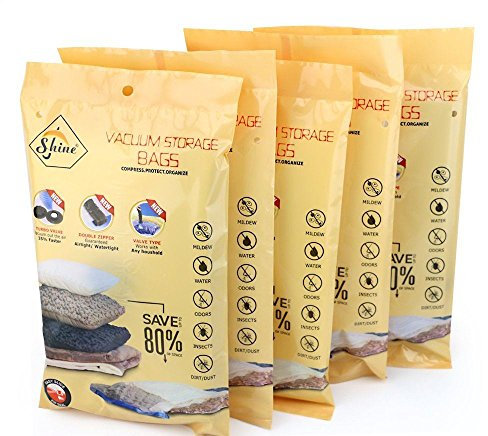 SHINE- PREMIUM VACUUM STORAGE BAGS With Double Zipper & Turbo Valve- 90X120CM Extra LARGE XXL SUPER JUMBO (1 PACK)