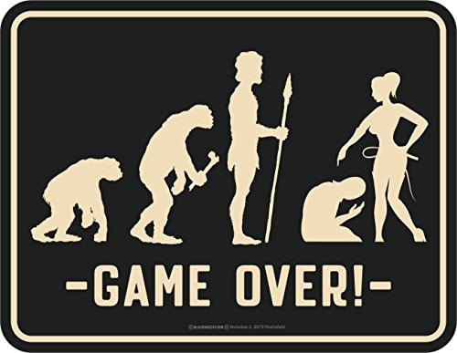 RAHMENLOS Original Blechschild für den Bräutigam zum Junggesellenabschied: Game Over!