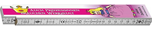 Denvoer Schaeffer-Marketing (550006) ZOLLSTOCK! Witziger Kinder Gliedermaßstab/Meterstab 2 Meter mit Motiv Prinzessin - EIN lustiges Geschenk für Mädchen und Jungen.