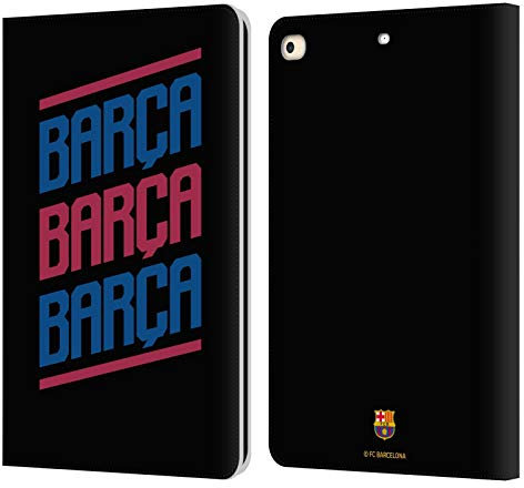 Head Case Designs Licenciado Oficialmente FC Barcelona Triple Forca Barca Carcasa de Cuero Tipo Libro Compatible con Apple iPad 9.7 2017 / iPad 9.7 2018