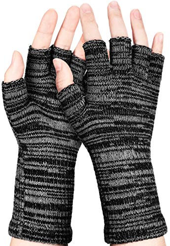 Geyoga Halbe Finger Handschuhe Winter Fingerlos Handschuhe Stricken Tippen Handschuhe