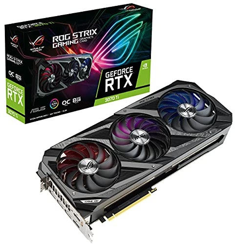 ASUS ROG Strix NVIDIA GeForce RTX 3070 Ti OC Edition Gaming Graphics Card (PCIe 4.0, 8GB GDDR6X, HDMI 2.1, DisplayPort 1.4a, Axial-tech Design, 2.9-Slot, Super Alloy Power II, GPU Tweak II) (Renewed)