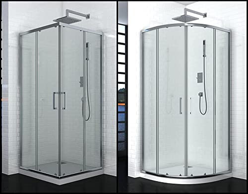 BOX DOCCIA SCORREVOLE KARMEN ANTE IN VETRO CRISTALLO TEMPERATO 6mm TRASPARENTE QUADRATO - RETTANGOLARE - SEMICIRCOLARE (70x90 Rettangolare)