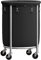 SONGMICS Laundry Basket on Wheels, Laundry Trolley 110L, Round Laundry Hamper with Steel Frame and Removable Bag, 4 Castors and 2 Brakes, Black and Silver RLS002B01