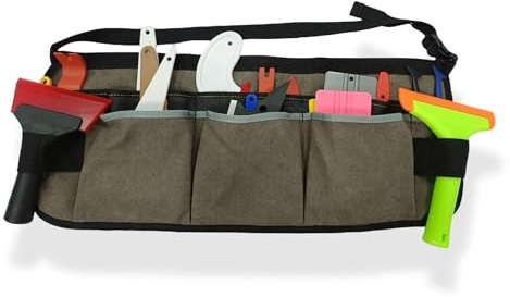 GWEITOOL Canvas Waist Tool Apron Belt Tool Bag for Window Tint, Vinyl Wrap, Gardening and Electrician's Tools