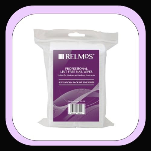 Relmos Lint Free Nail Wipes Professional Soft Pads Make Up Varnish Gel Polish Remover Manicure Pedicure Absorbent Clean Finishing Cotton (5 Pack - 1000 Wipes)