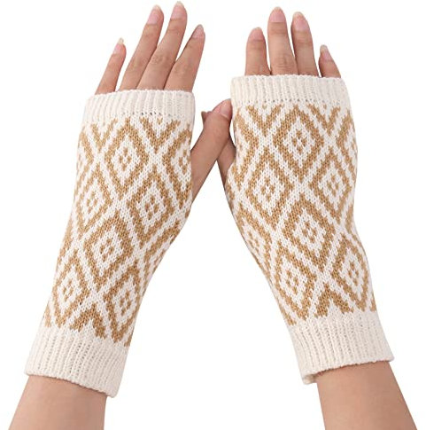 Handschuhe Ohne Fingerkuppen, Paar Kaschmir Strickhandschuhe Touchscreen Thermo Gloves Fingerlose Kompressionshandschuhe Strick Paare Fingerhandschuhe Pulswärmer Armstulpen Unisex