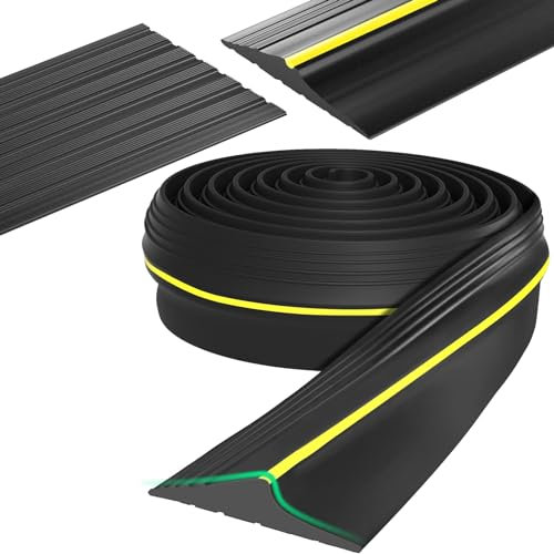 Joint de Porte de Garage 6m,Seuil d'étanchéité en caoutchouc pour les bas de porte basulante ou standard,empêcher l'infiltration d'eau, les feuilles, la poussière, le vent, l'eau de pluie (6m,Noir)